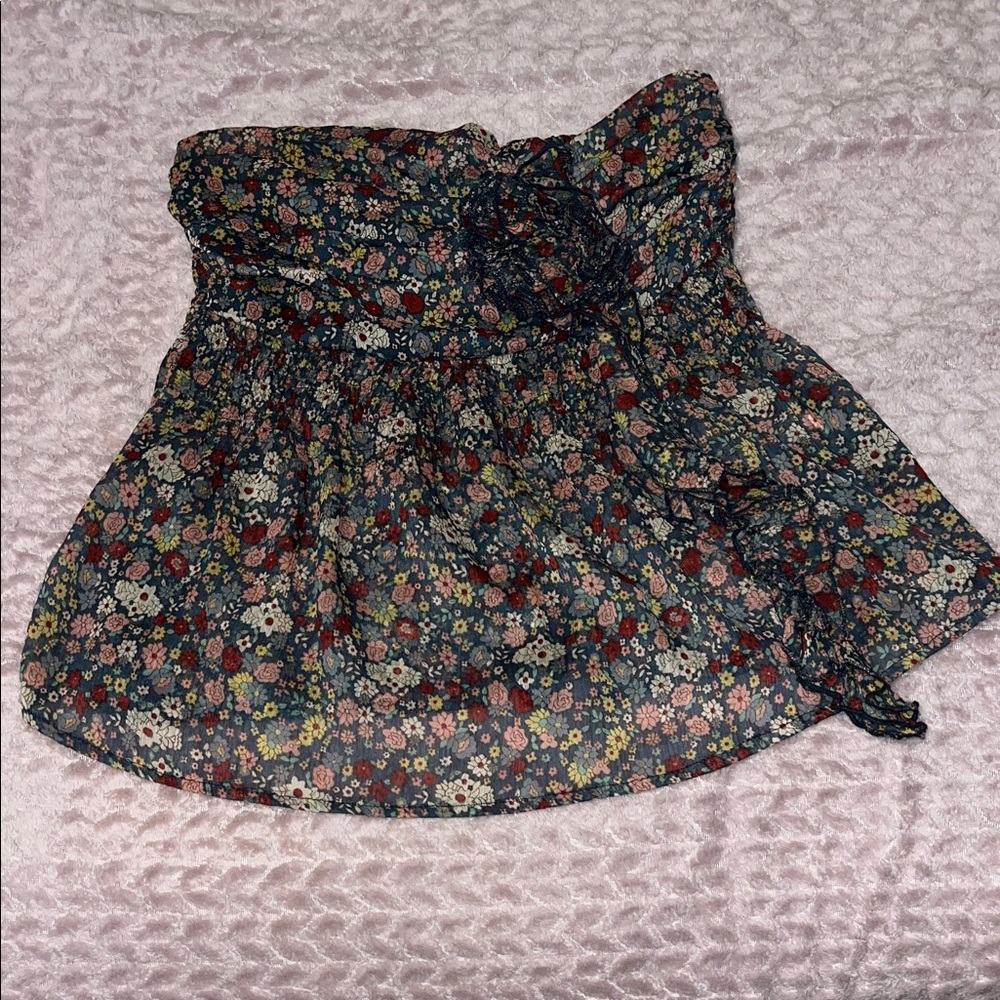 Floral Women's strapless Blouse in Multicolor